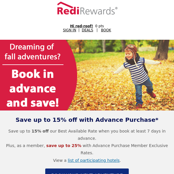 Red Roof, Get Up to 25% Off with Advance Purchase