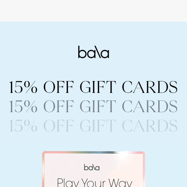 Limited time: 15% off gift cards! 💌