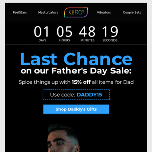Last chance to claim 15% off for your Daddy