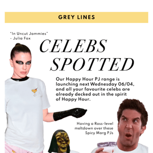 Celebs Spotted In Our Happy Hour PJs & Vogue Is Shaking. Launching Wednesday 6PM