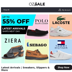 New Footwear Arrivals Up To 55% Off