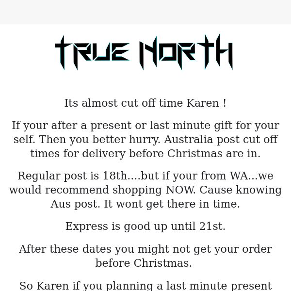 Delivery Cut Off Dates If You Want By Xmas 😱