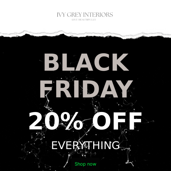 20% off EVERYTHING 🖤