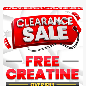 🚨 1 Day Left! Free Creatine over $99!