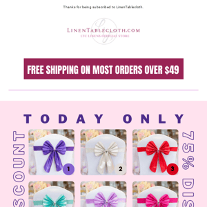 99¢ Chair Bows - Flash Sale