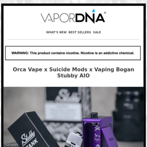 Orca Vape, in collaboration with Suicide Mods and Vaping Bogan, presents the Stubby AIO!