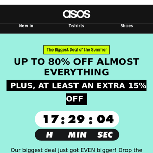 Up to 80% off almost everything