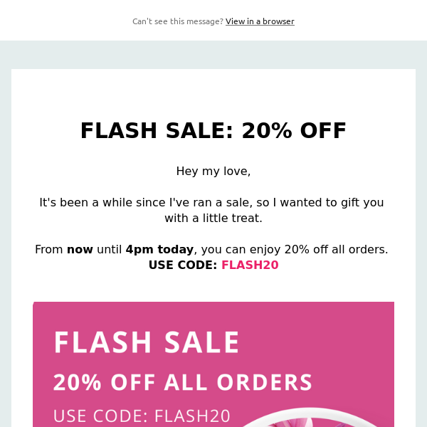 Flash Sale: 20% off