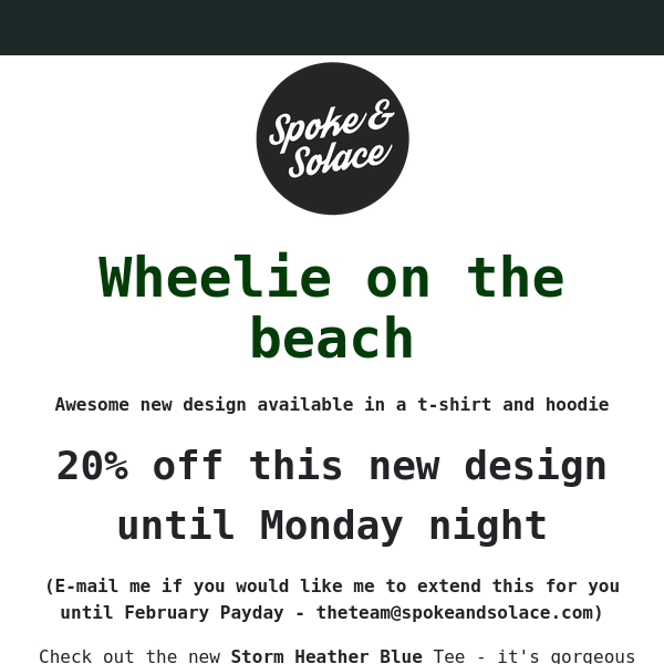New Design - " Wheelie on the beach"