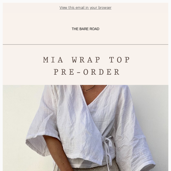 Mia Wrap Top in White Pre-Order is Back! 🤍