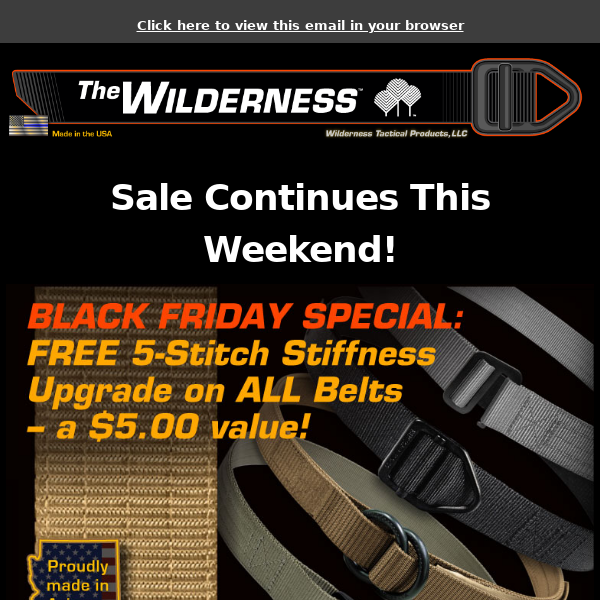 Swift Belt: Wilderness Tactical Products, LLC