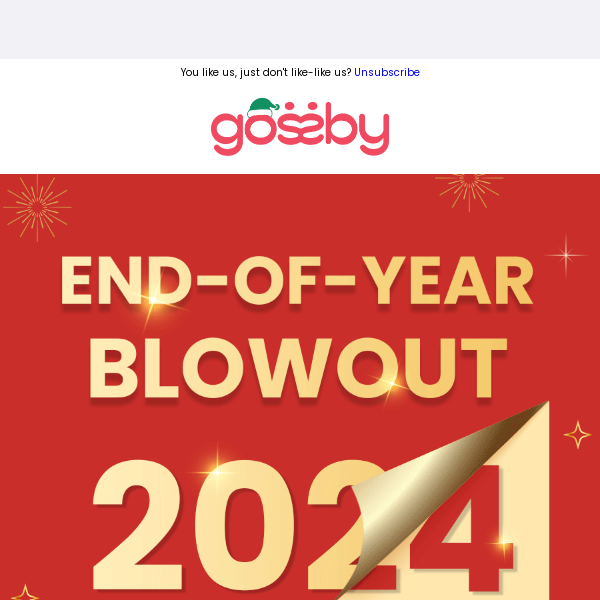 GOSSBY CHRISTMAS NEW YEAR PROMO CODES - Let End The Year With A BANG