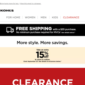 Take 15% off | Save up to 70% when you shop new clearance markdowns. 🥳