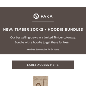 Early Access: Timber Socks + Hoodie Bundles