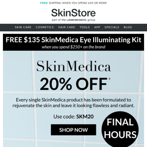 Final Hours: SkinMedica 20% Off — Ends at Midnight