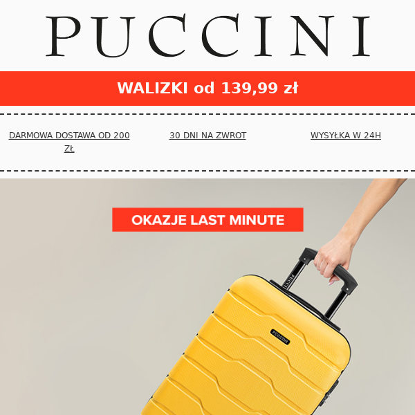 Last Minute! 🚨 Walizki od 139,99 zł