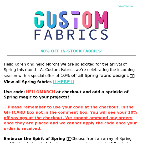 Flamingo Fabrics Enjoy 10% off ALL Spring fabric designs!🌸💫