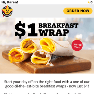 $1 Breakfast Wrap!