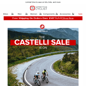Castelli Sale! 25% Off Or More