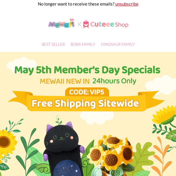 🚚Free Shipping Sitewide| May 5th Member Day Sale!