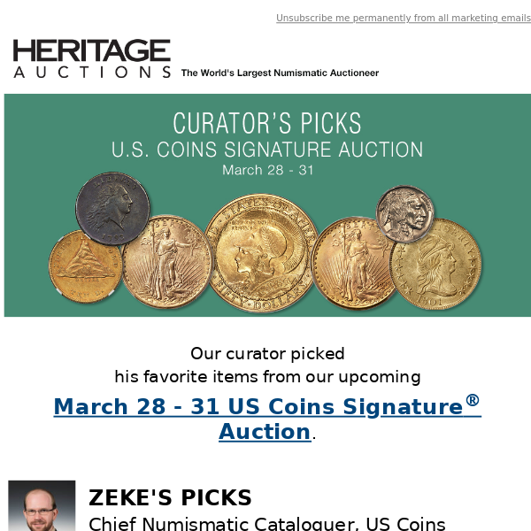 Curator's Picks from the US Coins Auction