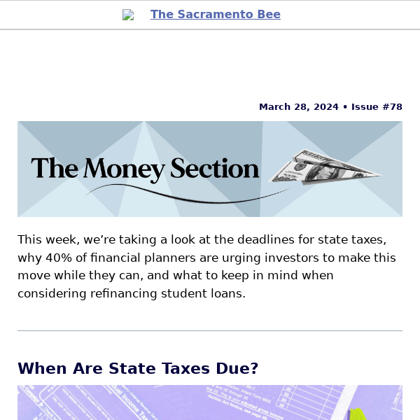 The Money Section | Do you know when state taxes are due?