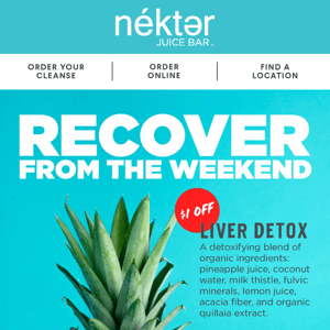 $1 OFF Liver Detox to Recover from the Weekend