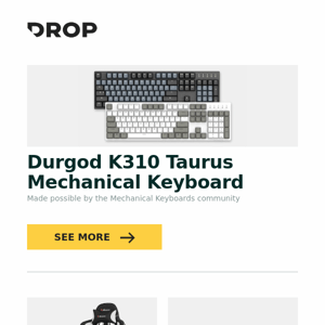 Durgod K310 Taurus Mechanical Keyboard, Arozzi Forte Fabric Gaming Chair, Artifact Bloom Series Keycap Set: Black on White and more...