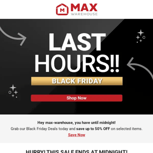 ⏰ LAST HOURS - Up to 50% OFF ⏰		