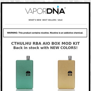CTHULHU RBA AIO BOX MOD KIT Back in stock with New Colors!