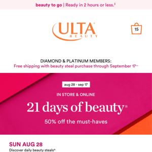 It’s here! 21 Days of Beauty + 5X points starts now 🎉