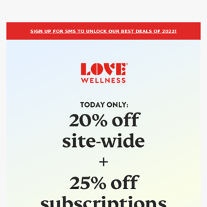 20% off site-wide + sweet subscription sale!