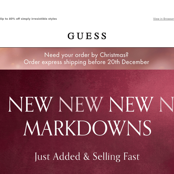 Make Way for New Markdowns