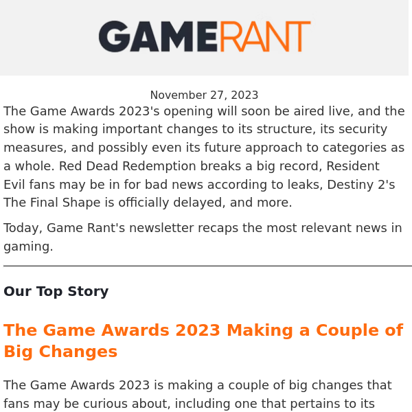 What The Game Awards tells us about gaming in 2023
