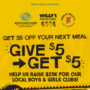 20% OFF Online & In the App TODAY ONLY! - Willy's Mexicana Grill