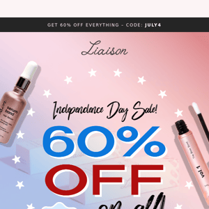 Celebrate the 4th with 60% off on ALL