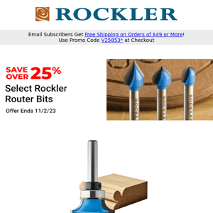 Router Bits Rockin' Early Bird Black Friday: Save up to 25%!