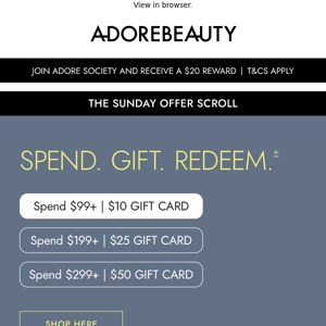 PSA: Gift cards up to $50 inside*