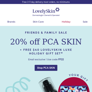 Get your holiday glow on with 20% off PCA SKIN