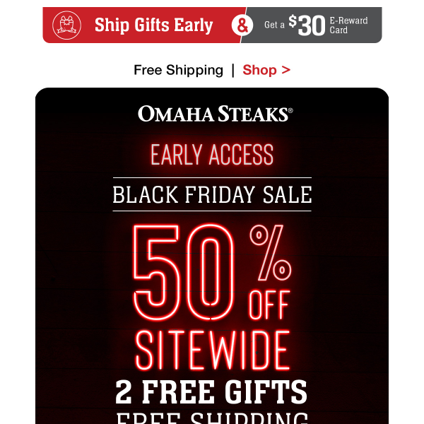 Early Black Friday Access: 50% OFF + FREE food + FREE gift