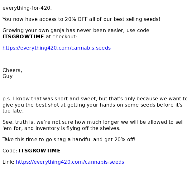 ⚡️ Seeds Flash Sale! Slash 20% Off →