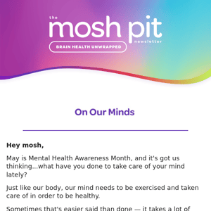 THE MOSH PIT: Mental Health Awareness Month