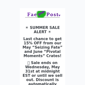 15% OFF SUMMER SALE ALERT!