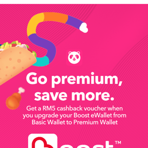 Upgrade your Boost eWallet for RM5 off! 😉