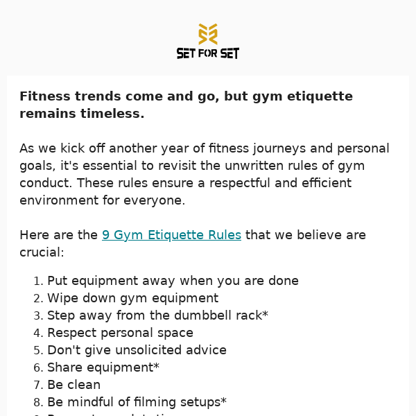 Gym Etiquette 2024 ☝️ 9 Simple Rules