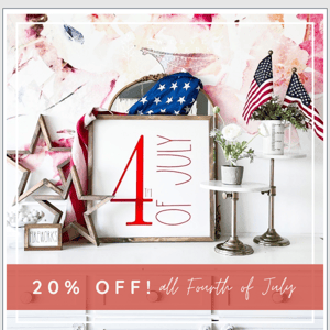 What's red, white, blue & 20% OFF?!