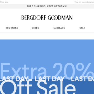 Final Day: Extra 20% Off Sale