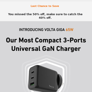 Re: Volta Charger, your 65W order