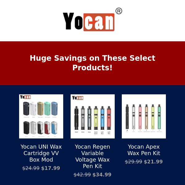 Huge Discounts on Select Yocan Devices!