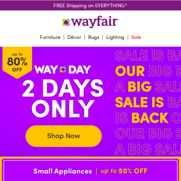 WAY DAY 💜💛💜💛 UP TO 80% OFF